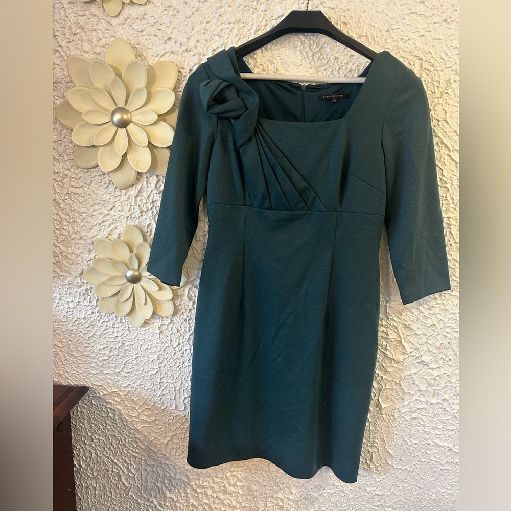David meister green formal dress size 10